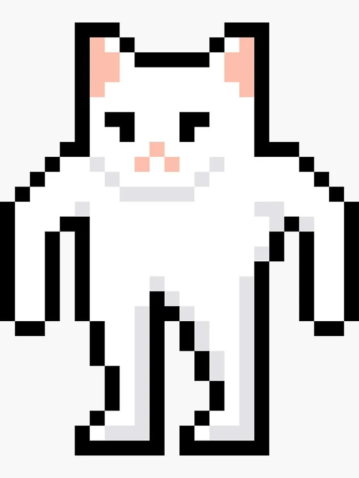 meme cat pixel art