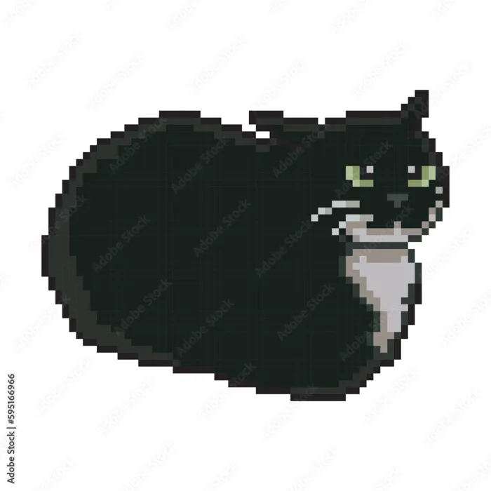 Photography Poster Black and white cat, pixel art meme | Wall Art |  Europosters
