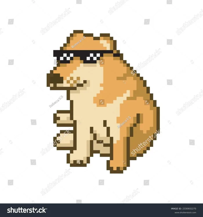 Dog Dark Glasses Pixel Art Meme Stock Vector (Royalty Free) 2330932275 |  Shutterstock