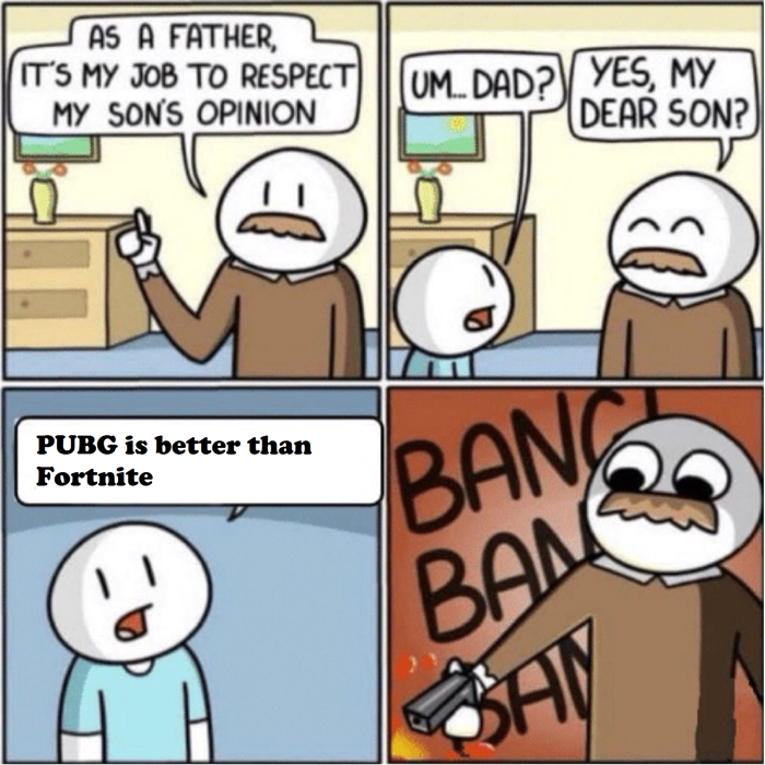PUBG vs Fortnite : r/memes