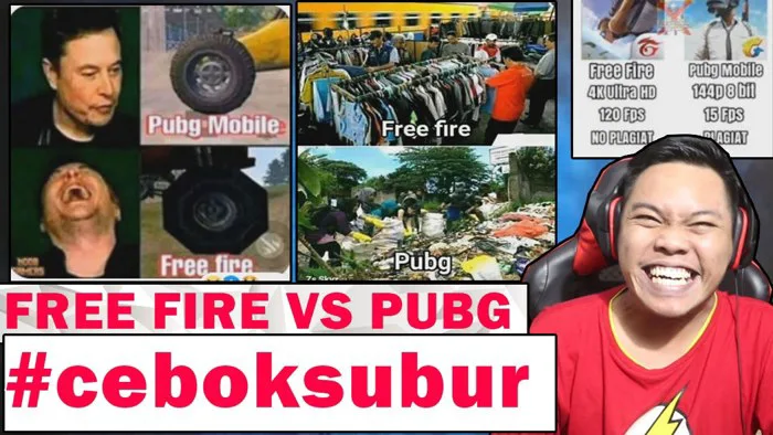 Whatsapp Status Whatsapp Funny Pubg Funny Memes In Hindi PERANG MEME FREE  FIRE VS PUBG KUY!! YG BAPER DILARANG NONTON! #ceboksubur
