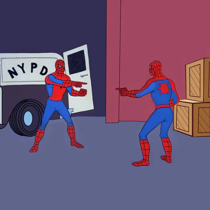 Tao vẽ meme này từ đầu, mất cả tháng trời, để tưởng nhớ hai phim Spiderverse đó. Vuốt sang trái để xem template trắng nha :) : r/Spiderman