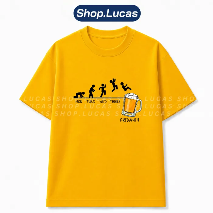 Áo Thun In Hình Bia Người Từ Thứ Hai tới Thứ Sáu Meme Hài Hước Nam Nữ Hot  Trend Local Brand Shoplucas | Shopee Việt Nam
