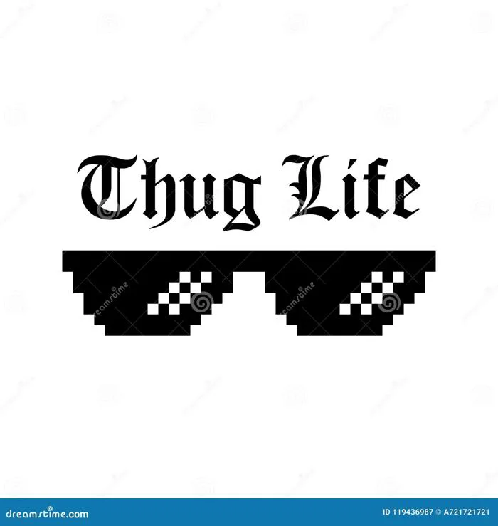 Creative Illustration of Pixel Glasses of Thug Life Meme Isolated on  Transparent Background. Ghetto Lifestyle Culture Art D Stock Illustration -  Illustration of icon, meme: 119436987