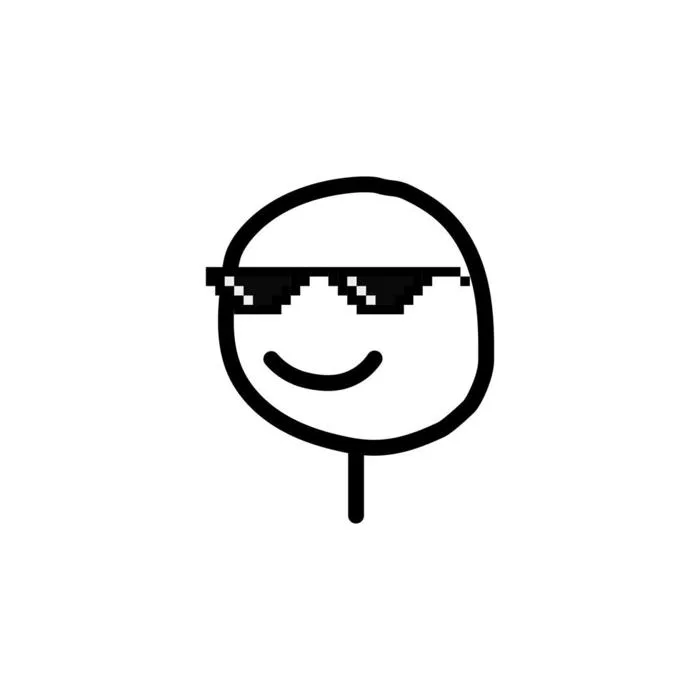 black thug life meme glasses in pixel art style 4579612 Vector Art at  Vecteezy