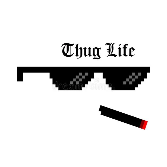 Creative Illustration of Pixel Glasses of Thug Life Meme Isolated on  Transparent Background. Ghetto Lifestyle Culture Art D Stock Illustration -  Illustration of pixel, retro: 119437466