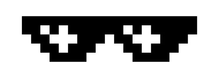 pixel glasses meme icon, glasses thug life, sunglasses fashion 59838020  Vector Art at Vecteezy