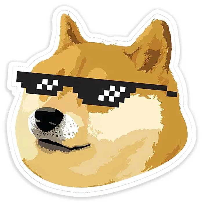 Doge meme face thug life Sticker – Dank N Drip