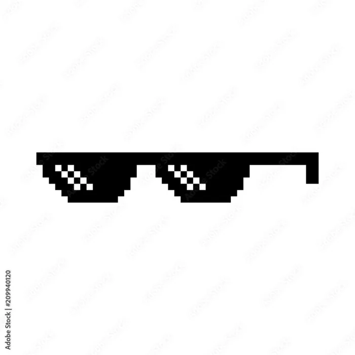 Poster Creative vector illustration of pixel glasses of thug life meme  isolated on transparent background – Wandbild | Europosters