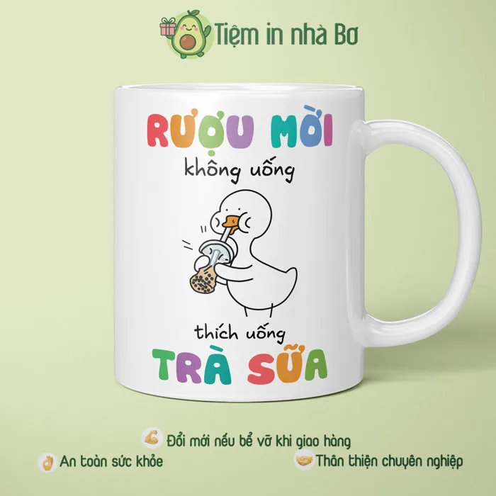 Ly sứ cốc sứ meme RƯỢU MỜI KHÔNG UỐNG MUỐN UỐNG TRÀ SỮA quà tặng sinh nhật  hài hước, hot trend cho bạn bè, đồng nghiệp | Shopee Việt Nam