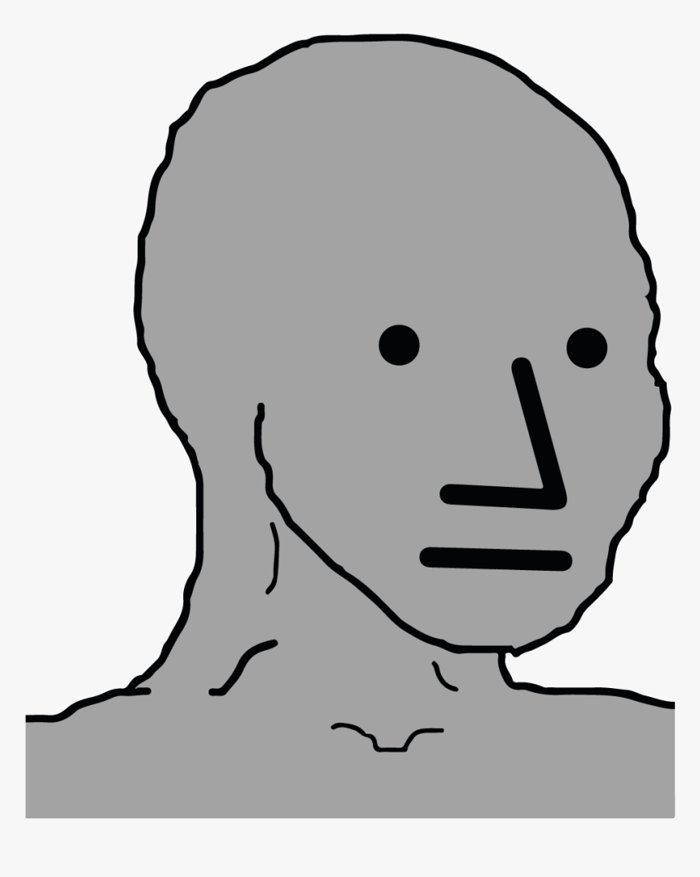 Npc Meme Face Vector Image Non Playable Character Transparent - Npc Wojak  Npc Meme, HD Png Download , Transparent Png Image - PNGitem