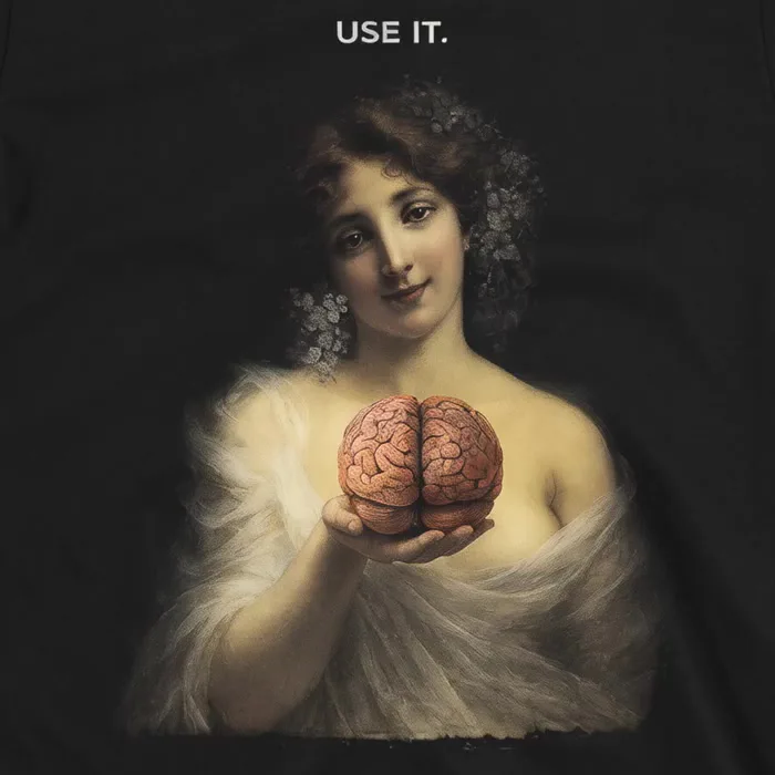 Use Your Brain Vintage Art T-Shirt, Classical Painting Meme Tee - Macabre  Apparel